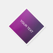 Moderner Lila Farbton Ombre & bearbeitbarer Weißte Serviette (Ecke)