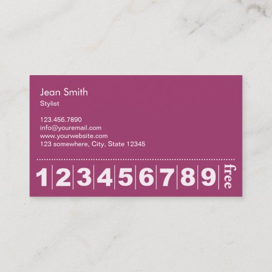 Moderner Lila Friseursalon Schönheitssalon Treuekarte (Rückseite)