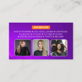 Moderner Lila FriseurStylist Schönheitssalon Frisö Visitenkarte (Rückseite)