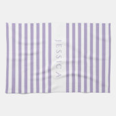 Moderner Lila gestreifter Mustername Geschirrtuch (Horizontal)