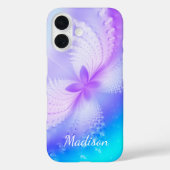 Moderner, Lila, Girl-Abstrakter Schmetterling-Name Case-Mate iPhone Hülle (Rückseite)