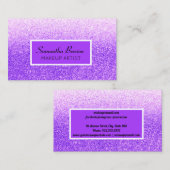 Moderner Lila Glitzer Chic ombre Make-Artist Visitenkarte (Vorne/Hinten)