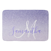 Moderner Lila Glitzer Glitzern Personalisiert Name Badematte (Vorderseite)