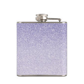 Moderner Lila Glitzer Glitzern Personalisiert Name Flachmann (Rückseite)