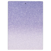 Moderner Lila Glitzer Glitzern Personalisiert Name Klemmbrett (Rückseite)