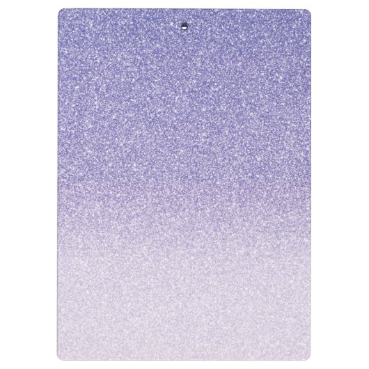 Moderner Lila Glitzer Glitzern Personalisiert Name Klemmbrett (Rückseite)
