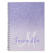 Moderner Lila Glitzer Glitzern Personalisiert Name Notizblock (Vorderseite)