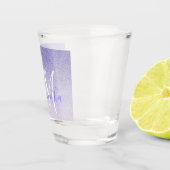 Moderner Lila Glitzer Glitzern Personalisiert Name Schnapsglas (Rechts)