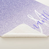 Moderner Lila Glitzer Glitzern Personalisiert Name Sherpadecke (3/4)