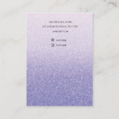 Moderner Lila Glitzer Glitzern verdienen Visitenkarte (Rückseite)