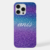 Moderner lila Glitzer iPhone Hülle (Rückseite)