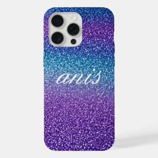 Moderner lila Glitzer iPhone 15 Pro Max Hülle