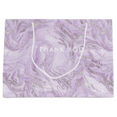 Moderner Lila Glitzer Marbella Personalisiert Große Geschenktüte (Vorderseite)