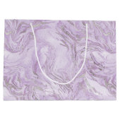 Moderner Lila Glitzer Marbella Personalisiert Große Geschenktüte (Rückseite)
