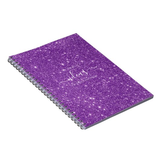 Moderner lila Glitzer Notizblock (Rechte Seite)