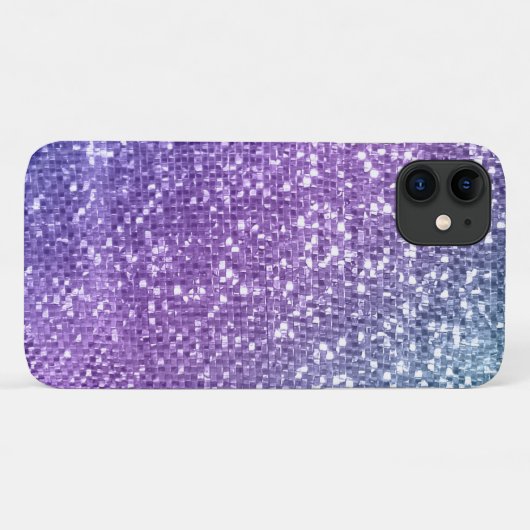 Moderner Lila Glitzer Shimmer Girly Ombre Muster Case-Mate iPhone Hülle (Rückseite (Horizontal))
