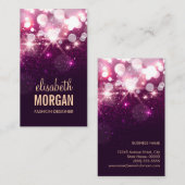 Moderner Lila Glitzer Sparkle Bold Visitenkarte (Vorne/Hinten)