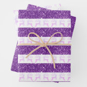 Moderner Lila Glitzer Weihnachtsmann Geschenkpapier Set (Beispiel)