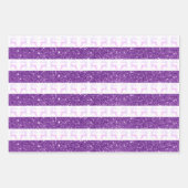 Moderner Lila Glitzer Weihnachtsmann Geschenkpapier Set (Vorderseite)