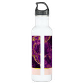 Moderner Lila-Gold-Abstrakter Marmor Edelstahlflasche (Rückseite)