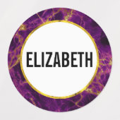 Moderner Lila-Gold-Abstrakter Marmor Etiketten (Design 2)