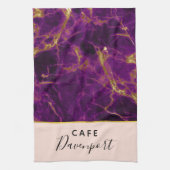 Moderner Lila-Gold-Abstrakter Marmor Geschirrtuch (Vertikal)