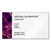 Moderner Lila-Gold-Abstrakter Marmor Magnetische Visitenkarte (Vorderseite)