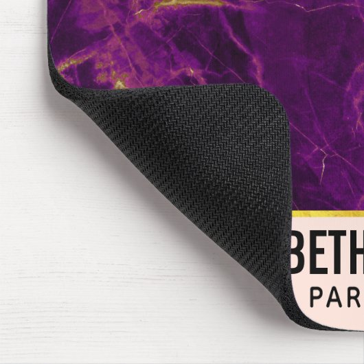 Moderner Lila-Gold-Abstrakter Marmor Mousepad (Ecke)