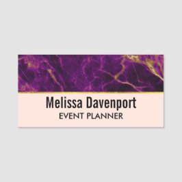 Moderner Lila-Gold-Abstrakter Marmor Namensschild