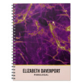 Moderner Lila-Gold-Abstrakter Marmor Notizblock (Vorderseite)