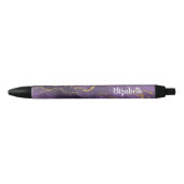 Moderner Lila Gold Agate Geode Pen Kugelschreiber (Vorderseite)
