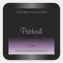 Moderner, Lila Gradient Product Label Glitzer Quadratischer Aufkleber