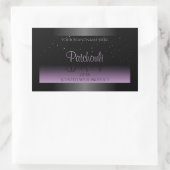 Moderner, Lila Gradient Product Label Glitzer Rechteckiger Aufkleber (Tasche)