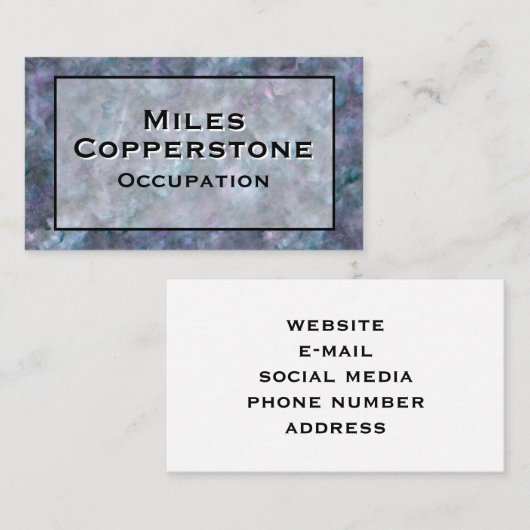 Moderner lila Granitstein Visitenkarte (Vorne/Hinten)