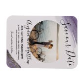 Moderner Lila Grauer Glitzer Park Rett T Date Foto Magnet (Horizontal)