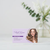 Moderner Lila Haarstylist-Code Visitenkarte (Stehend Vorderseite)