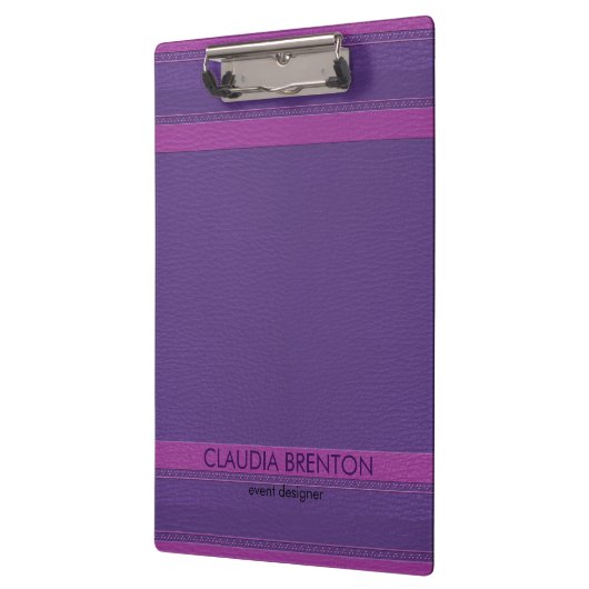 Moderner Lila Lederlook Klemmbrett (Links)