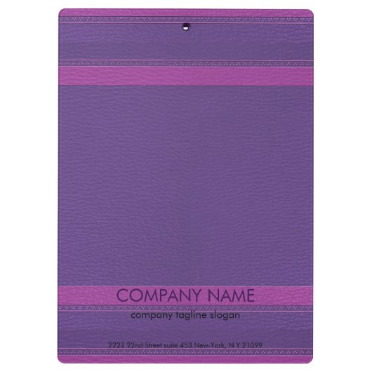 Moderner Lila Lederlook Klemmbrett (Rückseite)