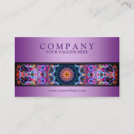 moderner lila Lotos Mandala lila Visitenkarte (Vorderseite)