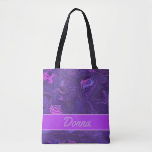 Moderner Lila Marmor Abstrakt Tasche