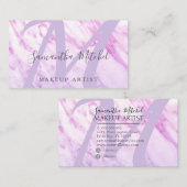 Moderner Lila Marmorkünstler Visitenkarte (Vorne/Hinten)