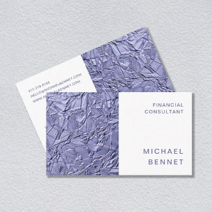 Moderner Lila Metallic-Finanzberater Visitenkarte