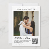Moderner Lila Minimal-Wedding-Foto QR-Code Einladung (Rückseite)