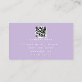 Moderner Lila moderner Minimalistischer QR-Code Visitenkarte (Rückseite)
