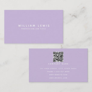 Moderner Lila moderner Minimalistischer QR-Code Visitenkarte