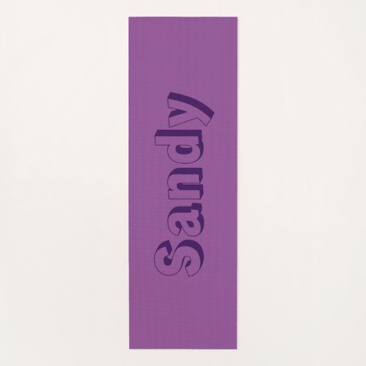 Moderner lila Monogramm-Name Yogamatte (Vorderseite)
