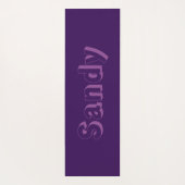 Moderner lila Monogramm-Name Yogamatte (Rückseite)
