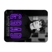 Moderner Lila Neon Vertical Foto Abschluss Magnet (Horizontal)