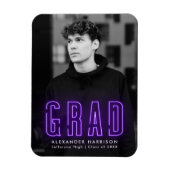 Moderner Lila Neon Vertical Foto Abschluss Magnet (Vertikal)