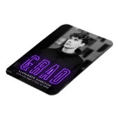 Moderner Lila Neon Vertical Foto Abschluss Magnet (Linke Seite)